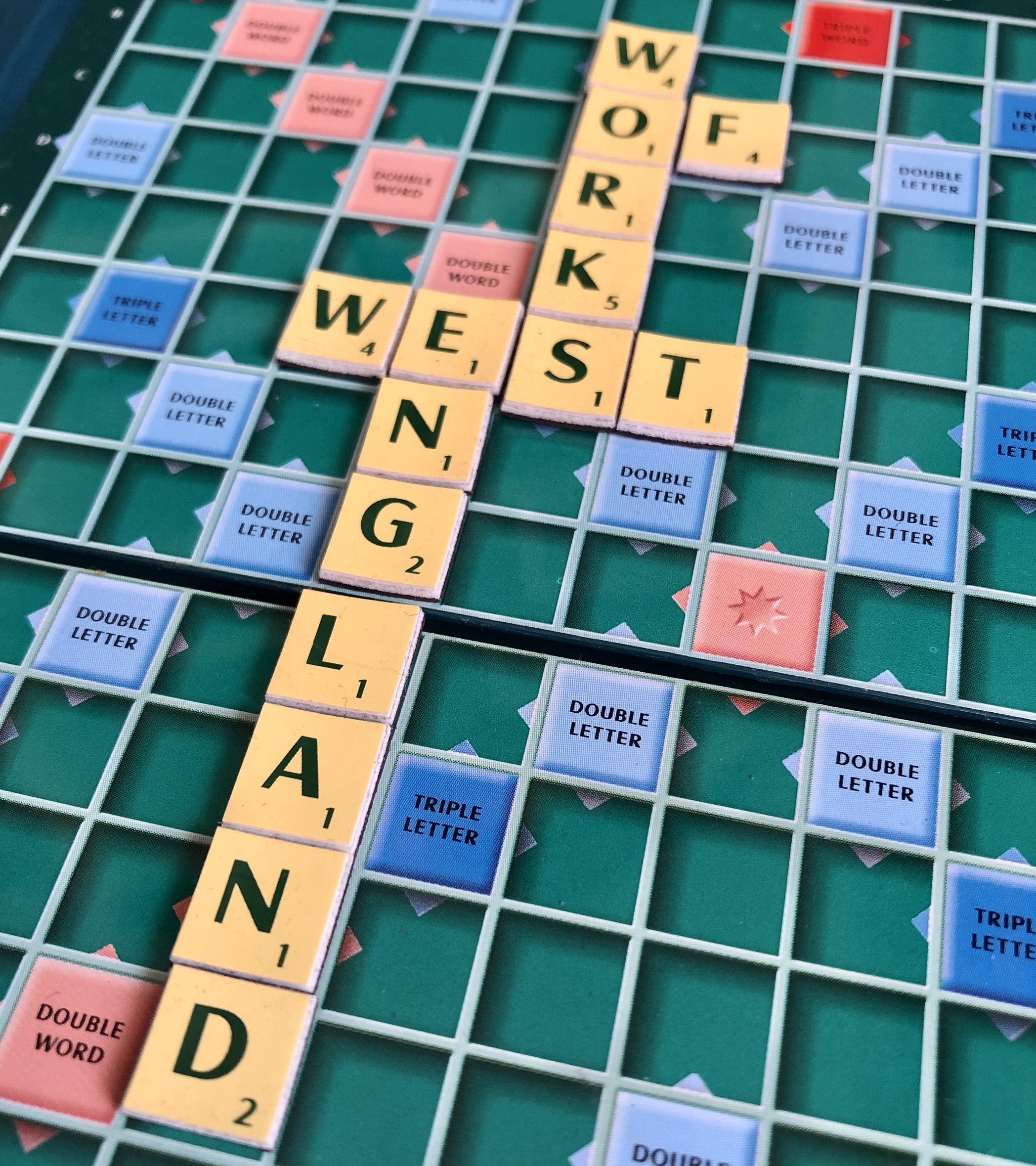 west of England works on scrabble board